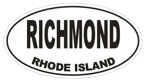 Richmond Rhode Island Oval Bumper Sticker or Helmet Sticker D1499 Euro Oval - Winter Park Products