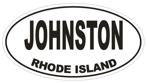 Johnston Rhode Island Oval Bumper Sticker or Helmet Sticker D1496 Euro Oval - Winter Park Products