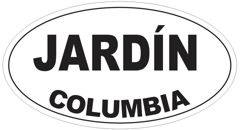Jardin Columbia Oval Bumper Sticker or Helmet Sticker D4218