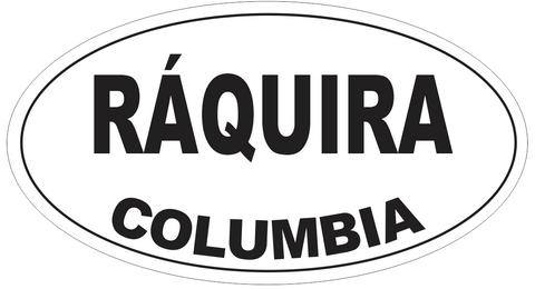Raquira Columbia Oval Bumper Sticker or Helmet Sticker D4343