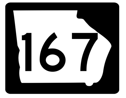 Georgia State Route 167 Sticker R3833 Highway Sign