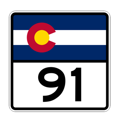 Colorado State Highway 91 Sticker Decal R1829 Highway Sign - Winter Park Products