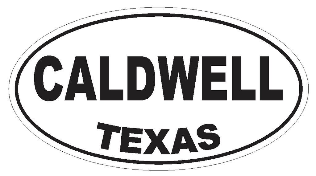Caldwell Texas Oval Bumper Sticker or Helmet Sticker D3239 Euro Oval - Winter Park Products