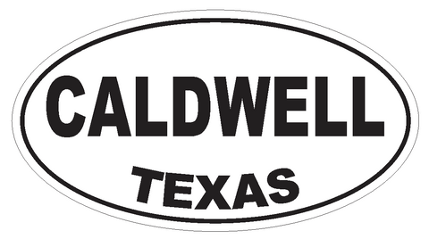 Caldwell Texas Oval Bumper Sticker or Helmet Sticker D3239 Euro Oval - Winter Park Products