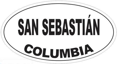San Sebastian Columbia Oval Bumper Sticker or Helmet Sticker D5402