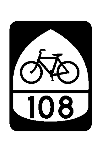 US Bicycle Route 108 Sticker R3174 Highway Sign