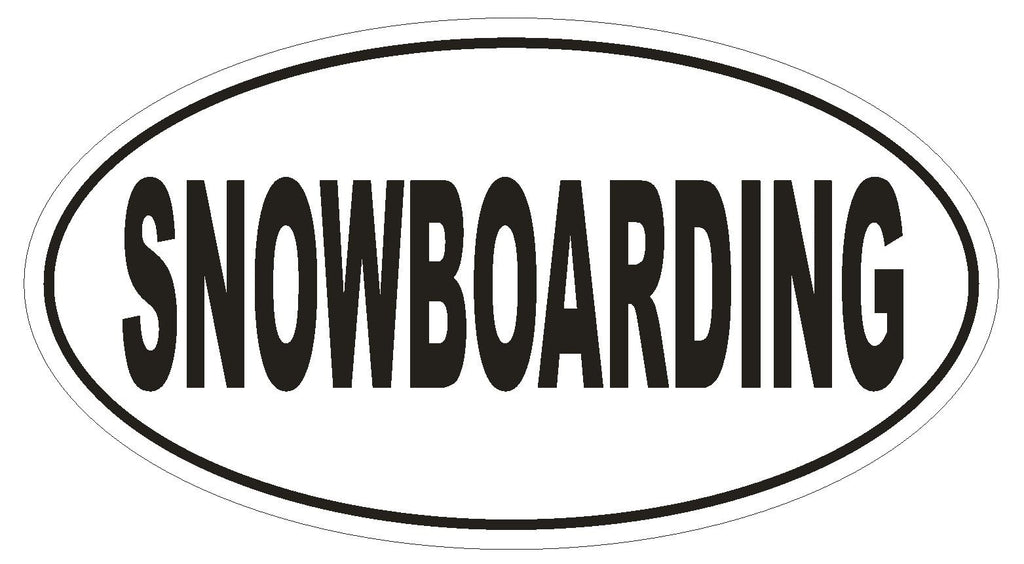 SNOWBOARDING Oval Bumper Sticker or Helmet Sticker D1934 Euro Oval - Winter Park Products