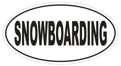 SNOWBOARDING Oval Bumper Sticker or Helmet Sticker D1934 Euro Oval - Winter Park Products