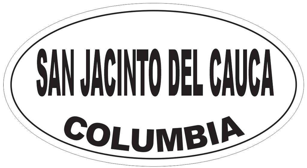 San Jacinto del Cauca Columbia Oval Bumper Sticker or Helmet Sticker D5548