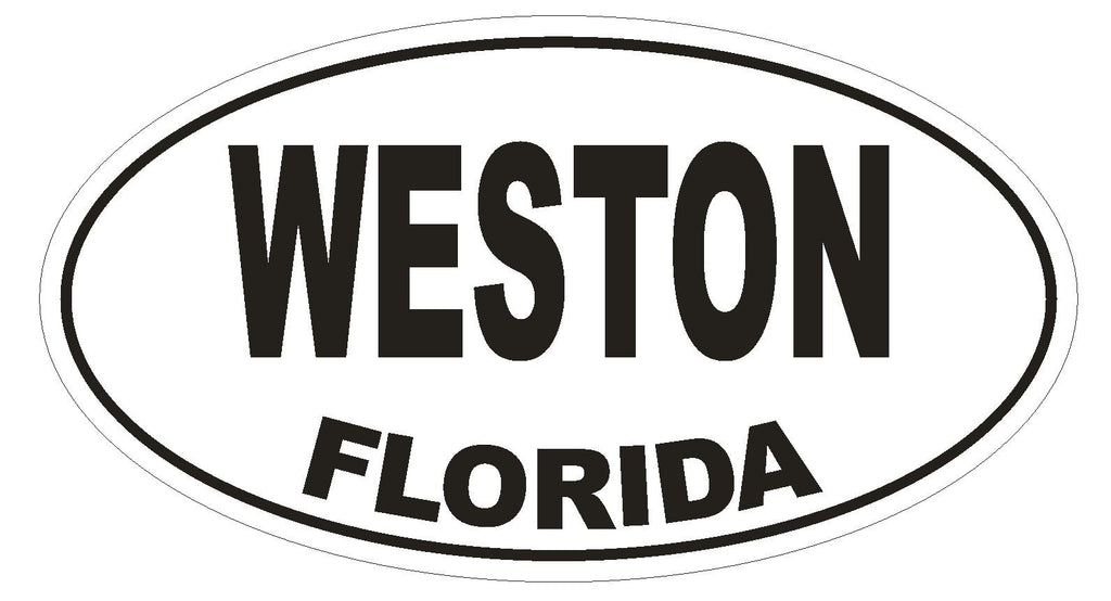Weston Florida Oval Bumper Sticker or Helmet Sticker D1340 Euro Oval - Winter Park Products