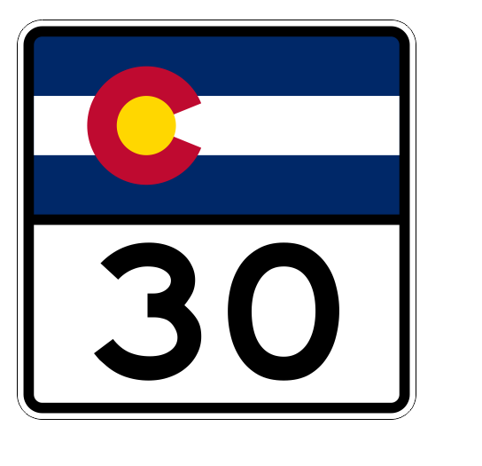 Colorado State Highway 30 Sticker Decal R1792 Highway Sign - Winter Park Products