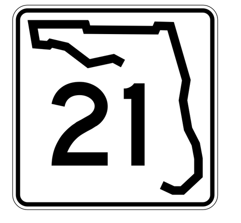 Florida State Road 21 Sticker Decal R1356 Highway Sign - Winter Park Products