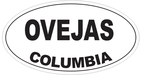 Ovejas Columbia Oval Bumper Sticker or Helmet Sticker D4702