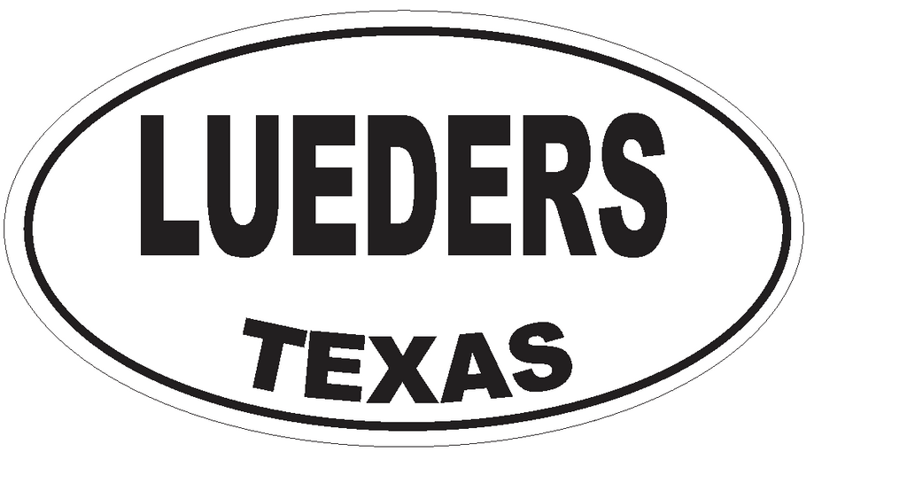 Lueders Texas Oval Bumper Sticker or Helmet Sticker D3566 Euro Oval - Winter Park Products