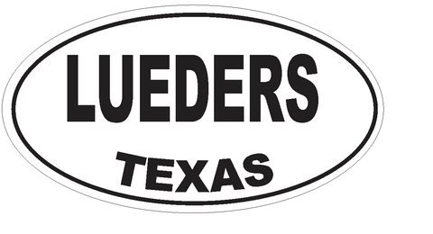 Lueders Texas Oval Bumper Sticker or Helmet Sticker D3566 Euro Oval - Winter Park Products