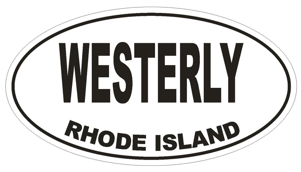 Westerly Rhode Island Oval Bumper Sticker or Helmet Sticker D1504 Euro Oval - Winter Park Products