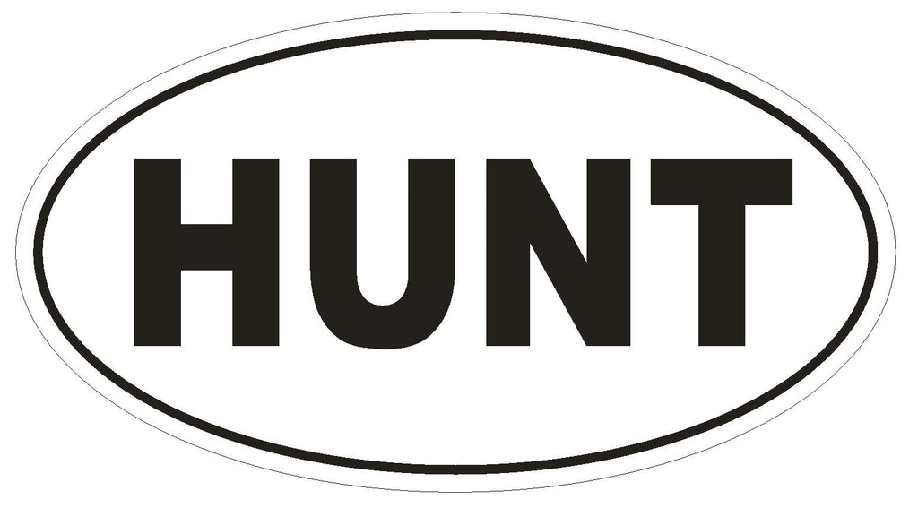 HUNT Oval Bumper Sticker or Helmet Sticker D1805 Euro Oval - Winter Park Products