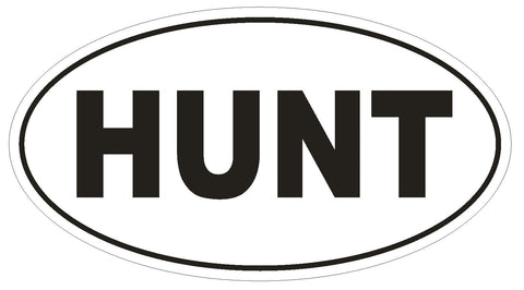 HUNT Oval Bumper Sticker or Helmet Sticker D1805 Euro Oval - Winter Park Products
