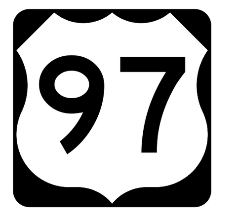 US Route 97 Sticker R1954 Highway Sign Road Sign - Winter Park Products