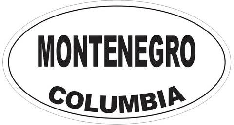 Montenegro Columbia Oval Bumper Sticker or Helmet Sticker D4770