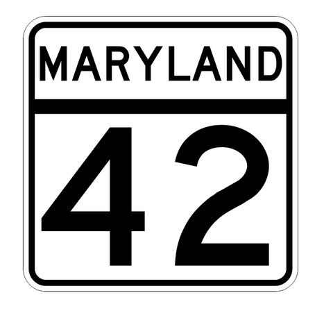 Maryland State Highway 42 Sticker Decal R2698 Highway Sign