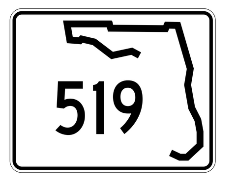Florida State Road 519 Sticker Decal R1597 Highway Sign - Winter Park Products