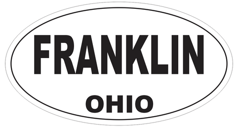 Franklin Ohio Oval Bumper Sticker or Helmet Sticker D6094