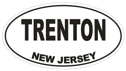 Trenton New Jersey Oval Bumper Sticker or Helmet Sticker D1678 Euro Oval - Winter Park Products