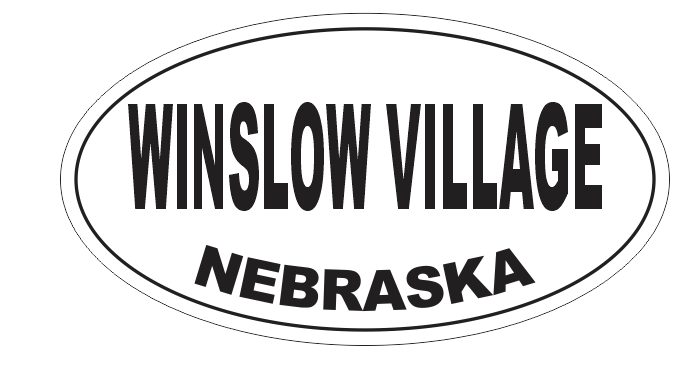 Winslow Village Nebraska Oval Bumper Sticker D7125 Euro Oval