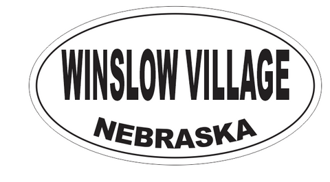 Winslow Village Nebraska Oval Bumper Sticker D7125 Euro Oval