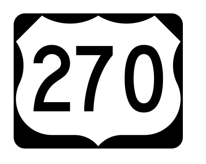 US Route 270 Sticker R2164 Highway Sign Road Sign - Winter Park Products