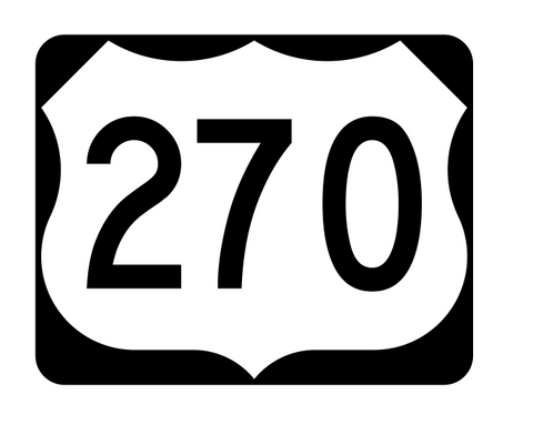 US Route 270 Sticker R2164 Highway Sign Road Sign - Winter Park Products
