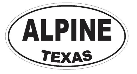 Alpine Texas Oval Bumper Sticker or Helmet Sticker D3111 Euro Oval - Winter Park Products