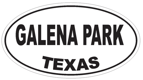 Galena Park Texas Oval Bumper Sticker or Helmet Sticker D3440 Euro Oval - Winter Park Products