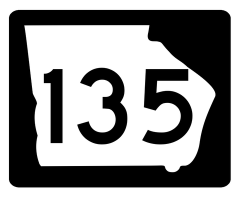 Georgia State Route 135 Sticker R3801 Highway Sign