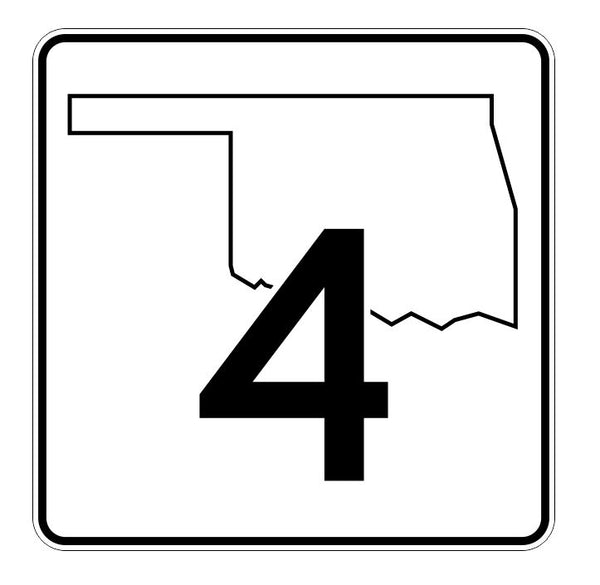 Oklahoma State Highway 4 Sticker Decal R5557 Highway Route Sign ...