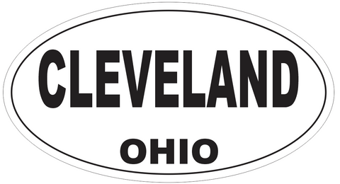 Cleveland Ohio Oval Bumper Sticker or Helmet Sticker D6065