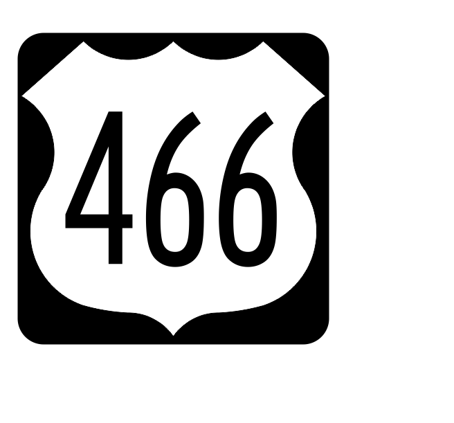 US Route 466 Sticker R2205 Highway Sign Road Sign - Winter Park Products