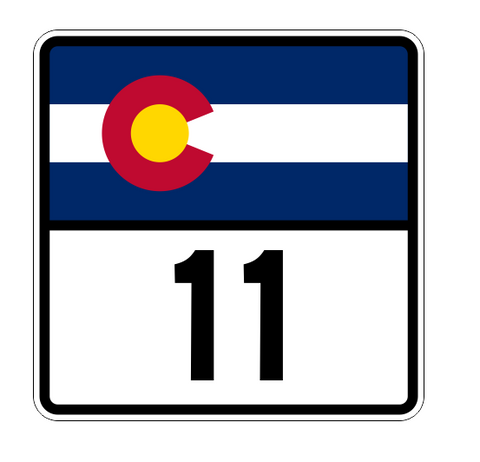 Colorado State Highway 11 Sticker Decal R1781 Highway Sign - Winter Park Products