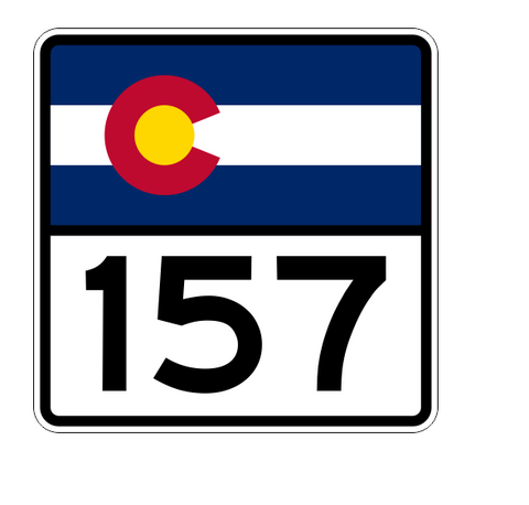 Colorado State Highway 157 Sticker Decal R1868 Highway Sign - Winter Park Products