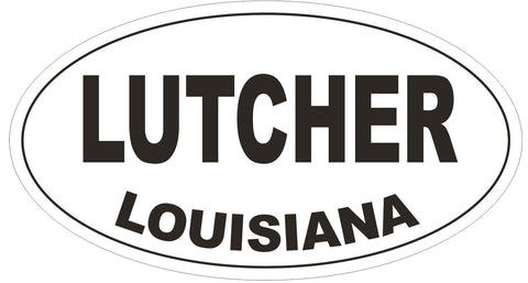 Lutcher Louisiana Oval Bumper Sticker or Helmet Sticker D3849