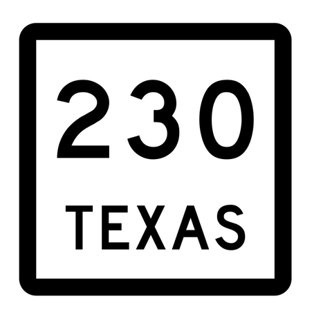 Texas State Highway 230 Sticker Decal R2527 Highway Sign