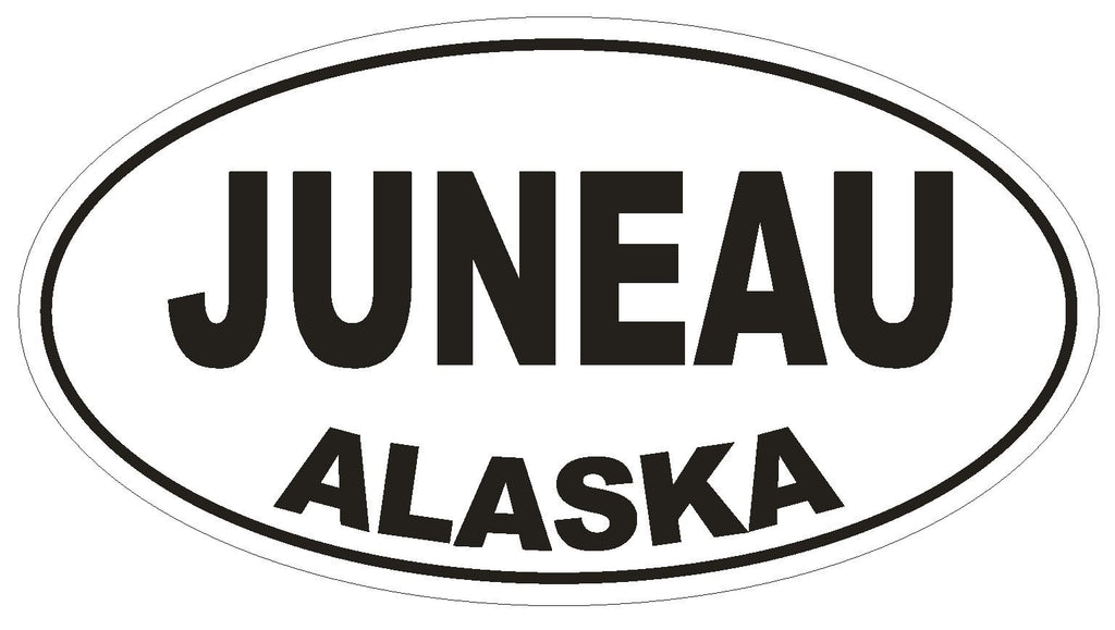Juneau Alaska Oval Bumper Sticker or Helmet Sticker D1651 Euro Oval - Winter Park Products