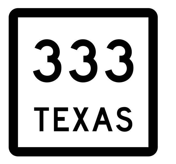 Texas State Highway 333 Sticker Decal R2628 Highway Sign