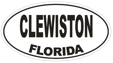 Clewiston Florida Oval Bumper Sticker or Helmet Sticker D1470 Euro Oval - Winter Park Products