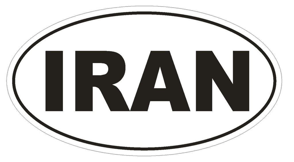 IRAN Oval Bumper Sticker or Helmet Sticker D2129 Country Euro oval - Winter Park Products