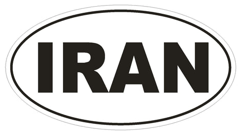 IRAN Oval Bumper Sticker or Helmet Sticker D2129 Country Euro oval - Winter Park Products