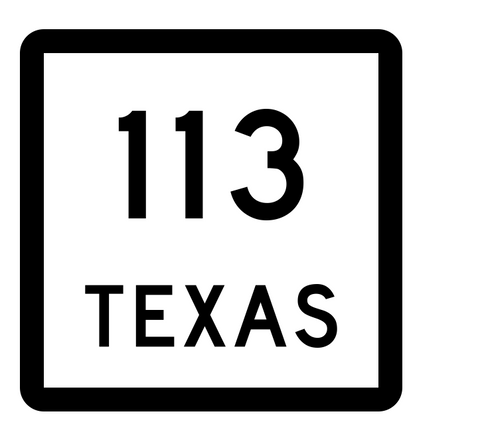 Texas State Highway 113 Sticker Decal R2414 Highway Sign - Winter Park Products