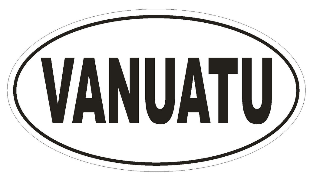 VANUATU Oval Bumper Sticker or Helmet Sticker D2161 Euro Oval Country Code - Winter Park Products