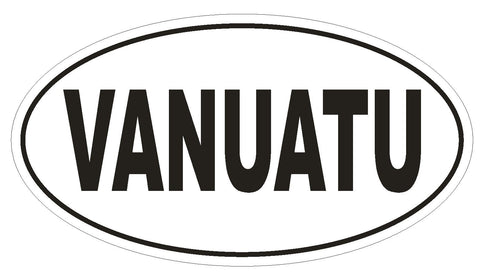 VANUATU Oval Bumper Sticker or Helmet Sticker D2161 Euro Oval Country Code - Winter Park Products
